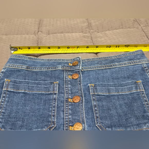 Madewell Stretch A-Line Mini Skirt In Salisbury Wash: Patch Pocket Women's Sz 0 - Picture 13 of 13